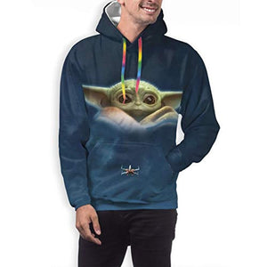 Star Wars Hoodies - Star Wars Yoda Blue 3D Print Hooded Jumper with Pocket