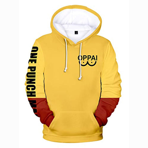 Image of Anime One Punch Man Hoodies - Saitama 3D Print Yellow Pullover Hoodie