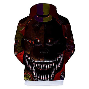 Unisex Five Nights at Freddy Hoodie 3D Print Pullover Cosplay Hooded Sweatshirt Costume for Men Kids