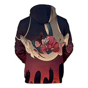 Anime Spirited Away Hoodies - Unisex 3D Hooded Pullover Sweatshirt