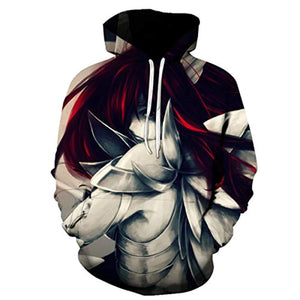 Fairy Tail 3D Printed Pullovers Casual Pouch Pocket Drawstring Hoodie