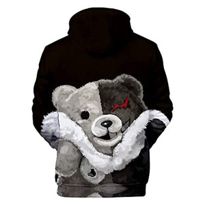 Anime Danganronpa Hoodies - Unisex Monokuma Black&White 3D Pullover Hoodie