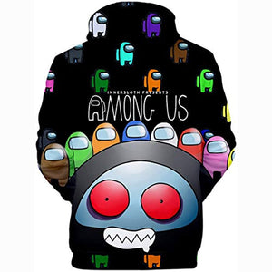 Video Game Among Us Hoodie - 3D Print Black Monster Drawstring Pullover Hoodie