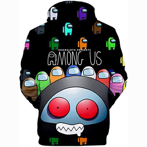 Image of Video Game Among Us Hoodie - 3D Print Black Monster Drawstring Pullover Hoodie