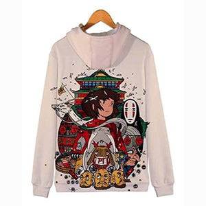 Anime Spirited Away Hoodies - 3D Zip Up Hooded Jacket for Adult