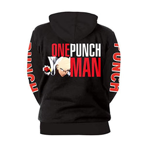 Anime One Punch Man Hoodies - Saitama 3D Print Black Pullover Hoodie