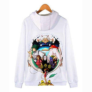 Anime Spirited Away Hoodies - 3D Zip Up Hooded Jacket for Adult