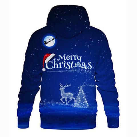 Image of Christmas Hoodies - Merry Christmas Blue Pullover Hoodie