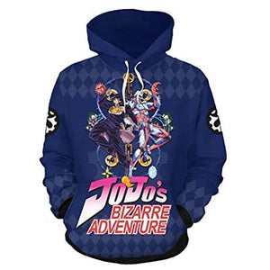 JoJo's Bizarre Adventure Hoodies - 3D Printed Pullover Hooded Sweatshirt