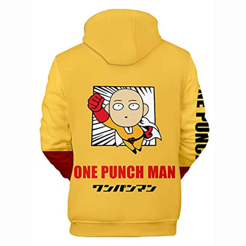 Image of Anime One Punch Man Hoodies - Saitama 3D Print Yellow Pullover Hoodie