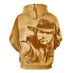 Red Dead Redemption Hoodie - John Marston 3D Print Long Sleeve Hooded Sweatshirt