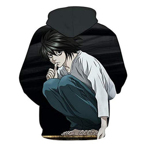 Anime Death Note Hoodie - L·Lawliet Black 3D Print Pullover Hoodie