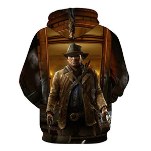 Red Dead Redemption Hoodie - John Marston 3D Print Long Sleeve Hooded Sweatshirt