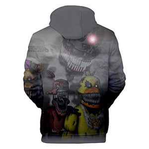 Unisex Five Nights at Freddy Hoodie 3D Print Pullover Cosplay Hooded Sweatshirt Costume for Men Kids