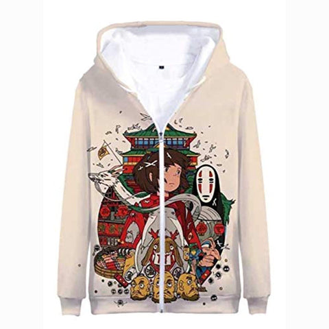Image of Anime Spirited Away Hoodies - 3D Zip Up Hooded Jacket for Adult