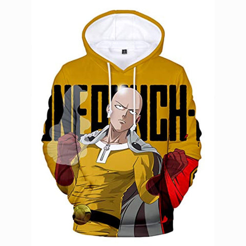 Image of Anime One Punch Man Hoodies - Saitama 3D Print Yellow Pullover Hoodie