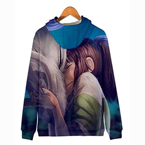 Anime Spirited Away Hoodies - 3D Zip Up Hooded Jacket for Adult