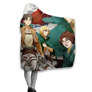 Anime Hooded Blanket - Attack On Titan Fleece Flannel Blanket