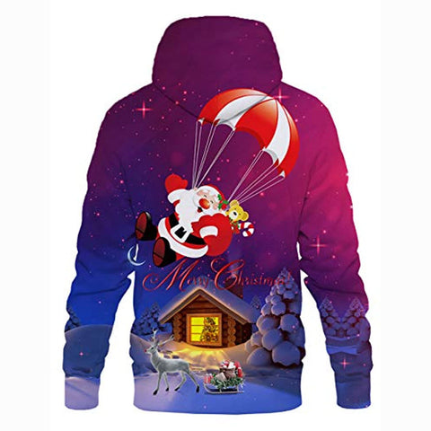 Image of Christmas Hoodies - Funny Flying Santa Pullover Hoodie