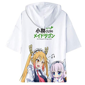 Miss Kobayashi's Dragon Maid Hooded T Shirt Short Sleeve Sweatshirt