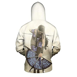 Mortal Kombat Hoodie - Kitana Beige Unisex 3D Print Pullover Drawstring Hoodie