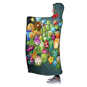 Plants Vs. Zombies Hooed Blankets - 3D Print Wearable Blanket Hoodie