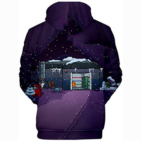 Image of Video Game Among Us Hoodie - 3D Print Drawstring Pullover Sweater with Pocket