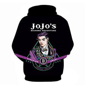 JoJo's Bizarre Adventure Hoodies - 3D Printed Pullover Hooded Sweatshirt