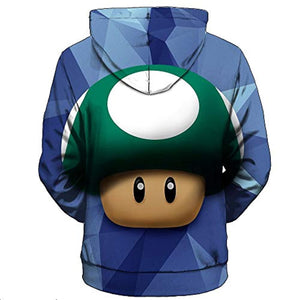 Mario Hoodie - 3D Full Print Drawstring Hooded Pullover Sweatshirt 2 Colors Optional