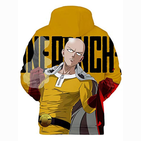 Image of Anime One Punch Man Hoodies - Saitama 3D Print Yellow Pullover Hoodie