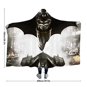 Movie Batman Arctic Velvet Soft Warm Throw Hooded Blanket