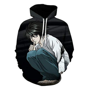 Anime Death Note Hoodie - L·Lawliet Black 3D Print Pullover Hoodie