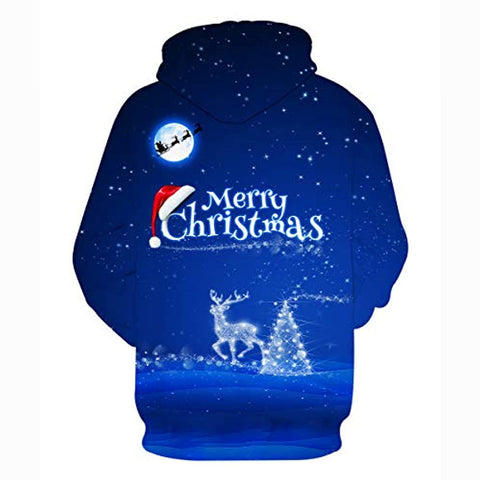 Image of Christmas Hoodies - Merry Christmas Blue Pullover Hoodie