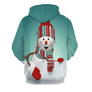 Christmas Hoodies - Funny Blue Snowman 3D Print Pullover Hoodie