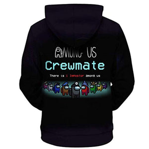 Video Game Among Us Hoodie - 3D Print Among Us Crewmate Pullover Drawstring Hoodie