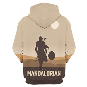 Star Wars Hoodies - Star Wars the Mandalorian Beige 3D Print Hooded Jumper with Pocket