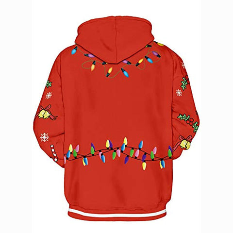 Image of Christmas Hoodies - Funny Red Reindeer 3D Print Pullover Hoodie