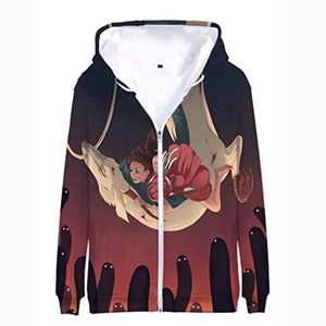 Anime Spirited Away Hoodies - 3D Zip Up Hooded Jacket for Adult