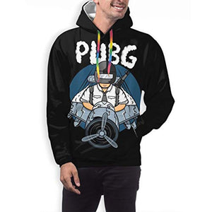 PUBG Hoodies - 3D Print Game Playerunknown's Battlegrounds Cartoon Character Black Pullover with Pockets