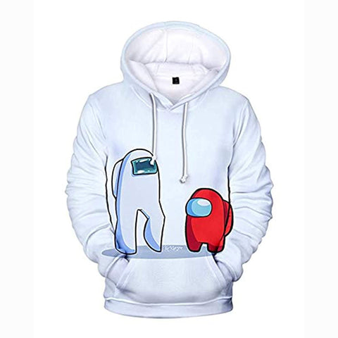 Image of Game Among Us Hoodie - 3D Print White Pullover Hoodie