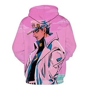 JoJo’s Bizarre Adventure Hoodies - Jotaro Kujo 3D Printed Pullover Hooded Sweatshirt