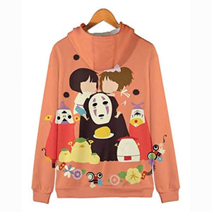 Anime Spirited Away Hoodies - 3D Zip Up Hooded Jacket for Adult