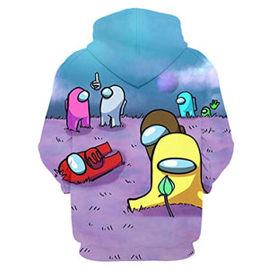 Video Game Among Us Hoodie - 3D Print Colorful Drawstring Pullover Hoodie