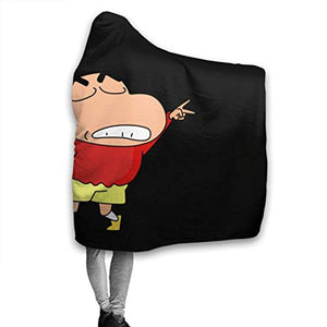 Crayon Shin-chan Anime Hooded Blanket Soft Fleece Throw Blanket