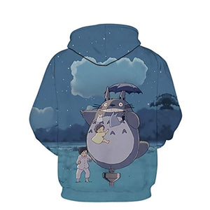 Cartoon Totoro Hoodie - Unisex 3D Print Hooded Pullover Sweatershirt