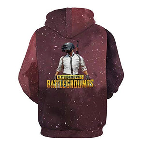 PUBG Hoodies - 3D Print Game Playerunknown's Battlegrounds Red Pullover with Pockets