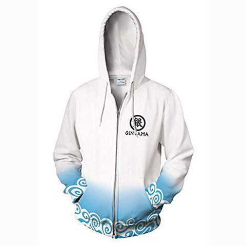Image of Anime Gintama Jacket - 3D Print Zip Up Hoodie with Front Pocket