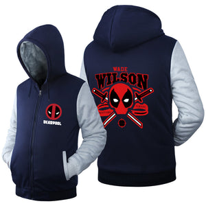 Deadpool Jackets - Solid Color Deadpool Movie Series Deadpool Sign Fleece Jacket