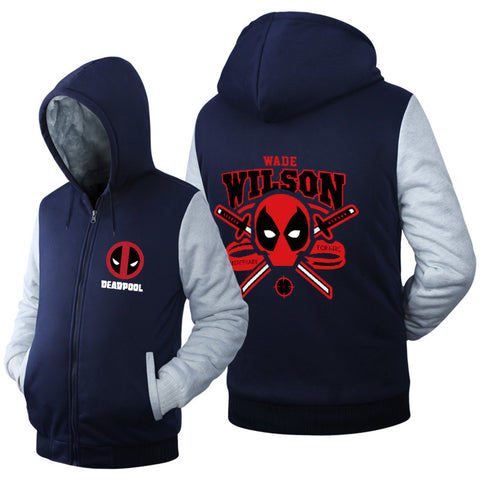 Image of Deadpool Jackets - Solid Color Deadpool Movie Series Deadpool Sign Fleece Jacket