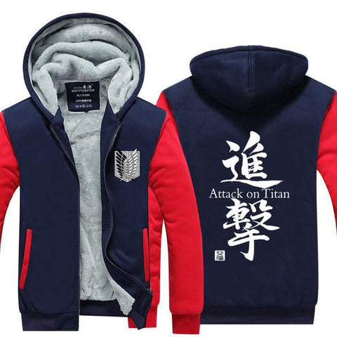 Image of Attack on Titan Hoodie - Thicken Fleece Coat Zipper Jacket